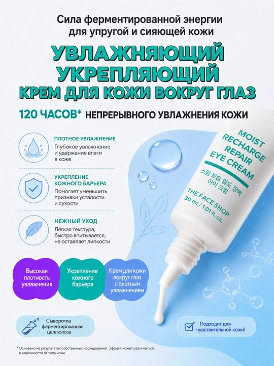 THE FACE SHOP THE SMIM Крем для век с коллагеном и церамидами, увлажнение, 30 мл