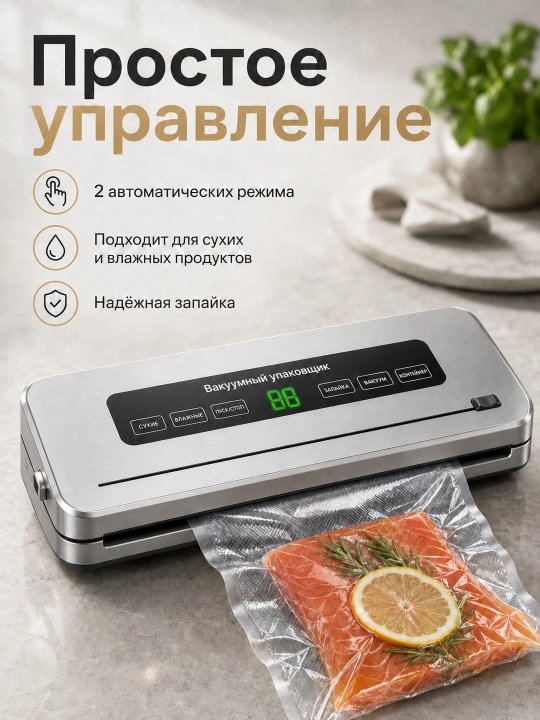 Вакууматор для продуктов, вакуумный упаковщик, 50 пакетов в комплекте