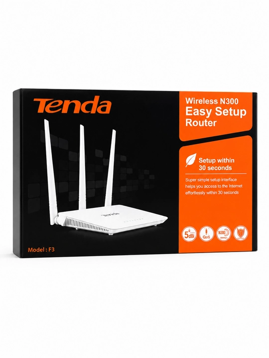 Wi-Fi роутер Tenda F3 N300 300 Мбит/с, 3 антенны, 2,4 ГГц