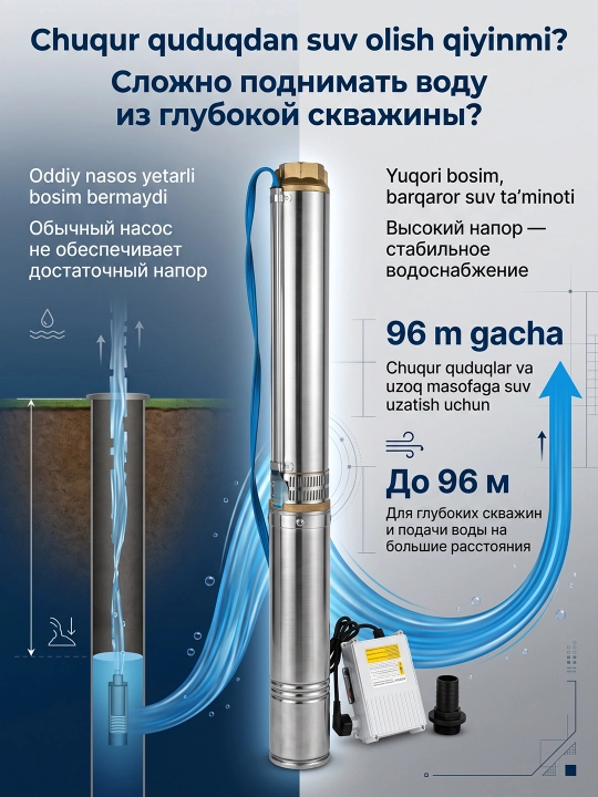 MOON 1.1 кВт скважинный насос погружной насос для воды центробежный