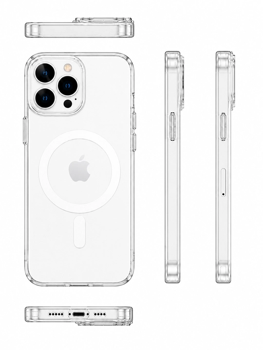 IPhone 13 Pro Max shaffof chexol, MagSafe magnitli, zarbga chidamli