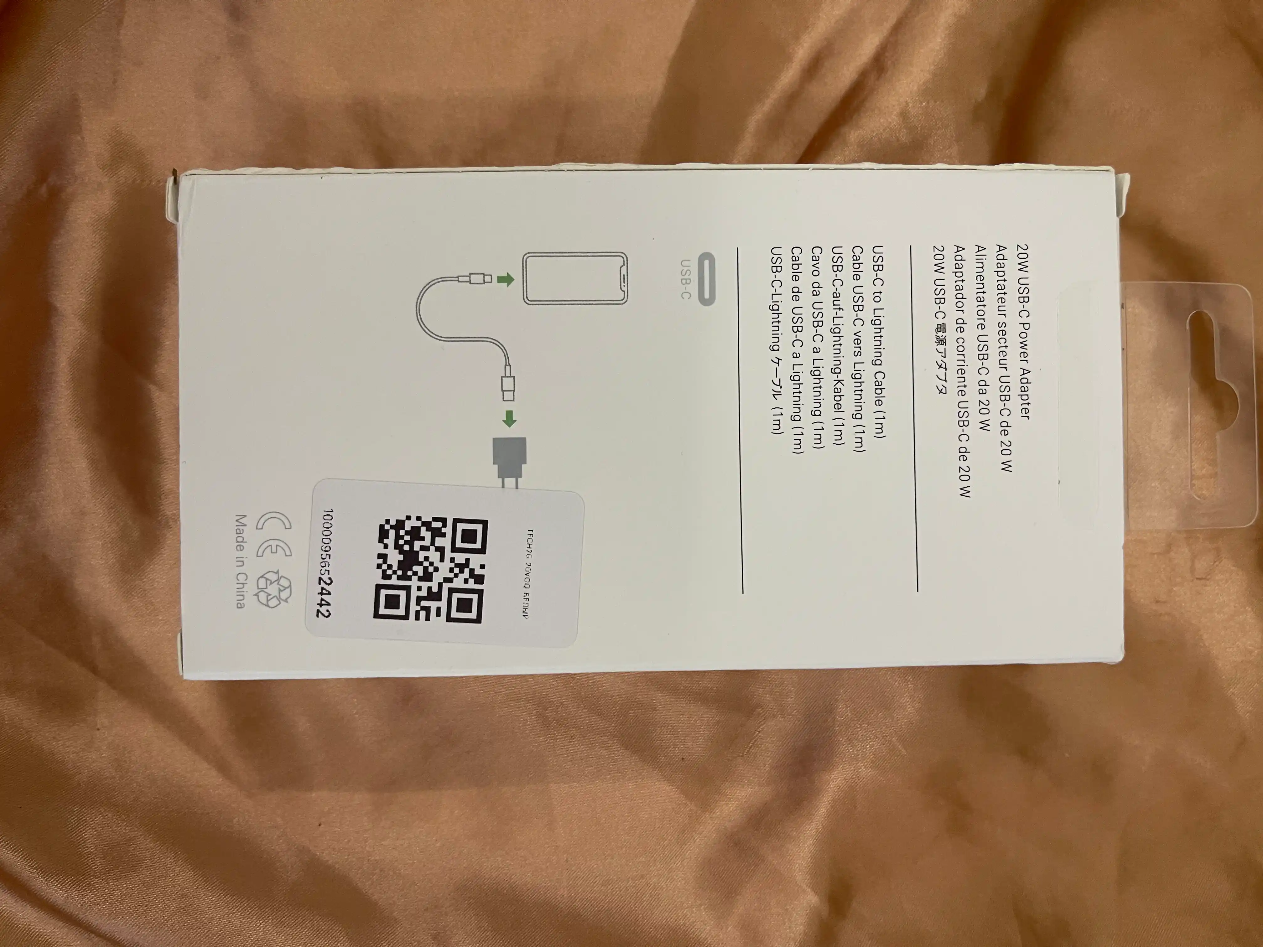 Зарядное устройство для iPhone, кабель Type-C/Lightning, с быстрой зарядкой 20 Вт