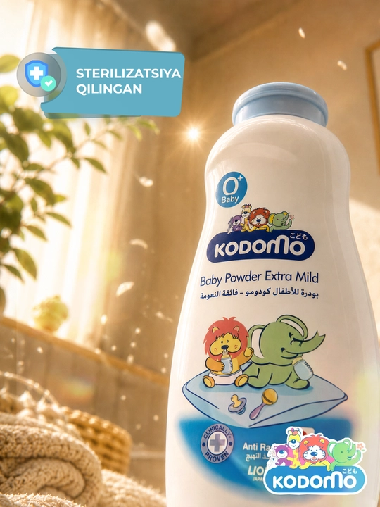 Детская присыпка Kodomo Extra Mild от сыпи, 0+ для новорожденных, от раздражений на коже