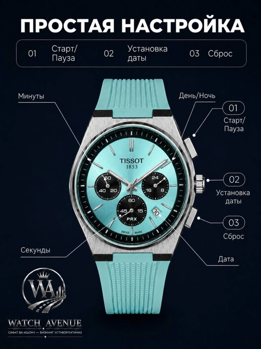 Мужские часы Tissot PRX хронографа