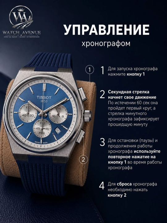 Мужские часы Tissot PRX хронографа