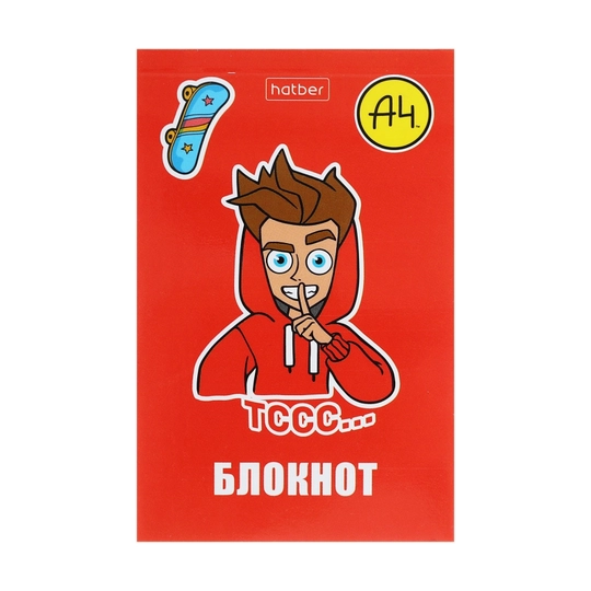 Блокнот А7, 48 листов, в клетку, на склейке, Влад А4