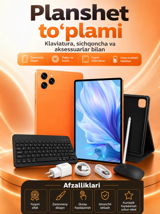 Planshet to‘plami | Klaviatura, sichqoncha, stilus va g‘ilof | To‘liq to‘plam - 