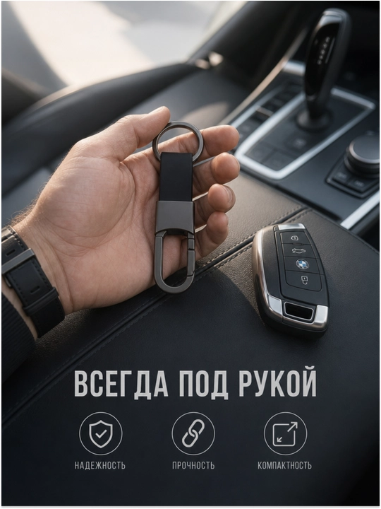 Kalit va avtomobil kaliti uchun metall brelok-karabin
