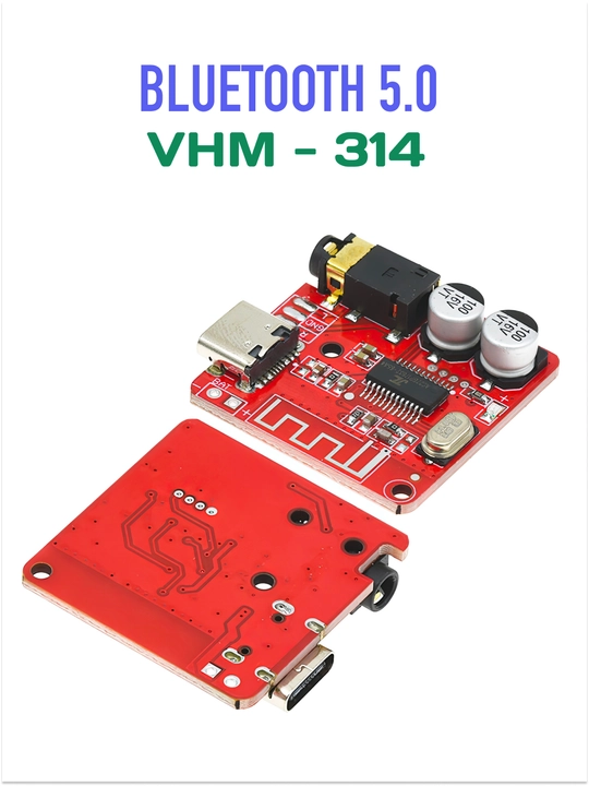 Bluetooth 5.0 audio moduli VHM-314, MP3-dekoder Type-C, AUX 3.5 mm, stereo qabul qilgich