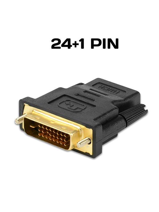 DVI-D 24+1 erkak – HDMI urg‘ochi adapter, monitor va kompyuter uchun