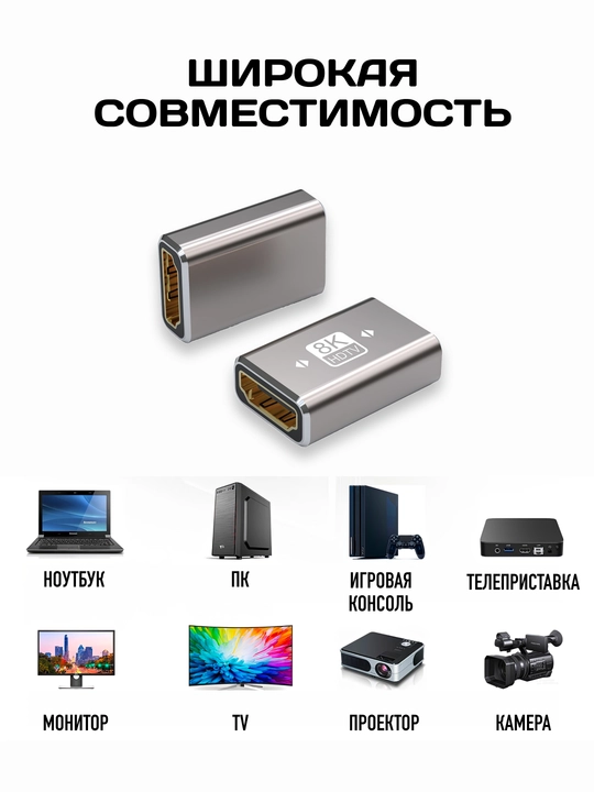 HDMI, Mini HDMI va Micro HDMI adapteri, HDMI 2.1, 8K UHD, HDR, 48 Gbit/s gacha