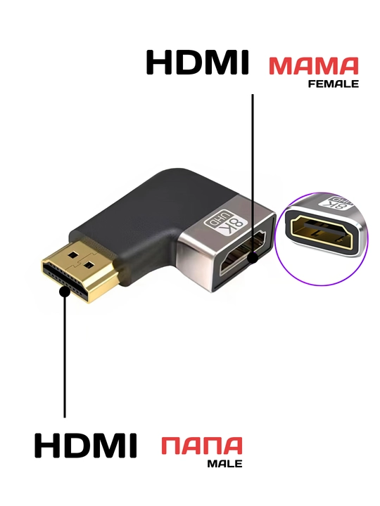HDMI, Mini HDMI va Micro HDMI adapteri, HDMI 2.1, 8K UHD, HDR, 48 Gbit/s gacha