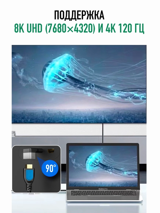 HDMI, Mini HDMI va Micro HDMI adapteri, HDMI 2.1, 8K UHD, HDR, 48 Gbit/s gacha