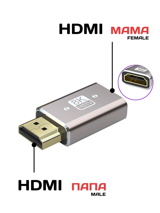 HDMI, Mini HDMI va Micro HDMI adapteri, HDMI 2.1, 8K UHD, HDR, 48 Gbit/s gacha