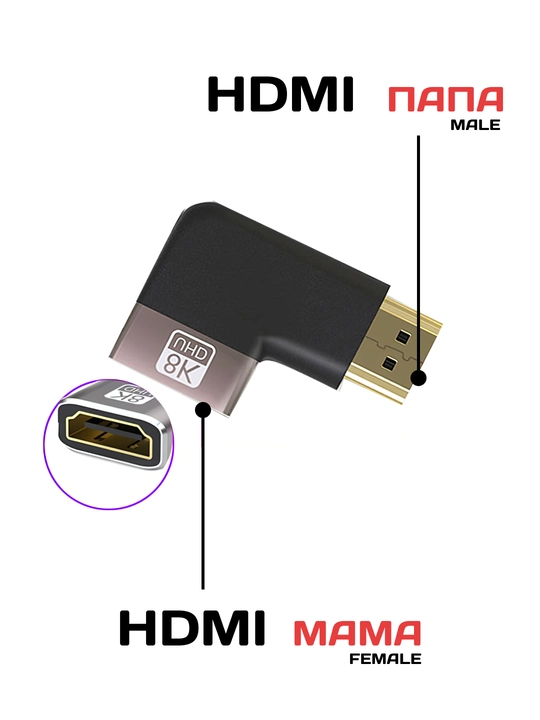 HDMI, Mini HDMI va Micro HDMI adapteri, HDMI 2.1, 8K UHD, HDR, 48 Gbit/s gacha