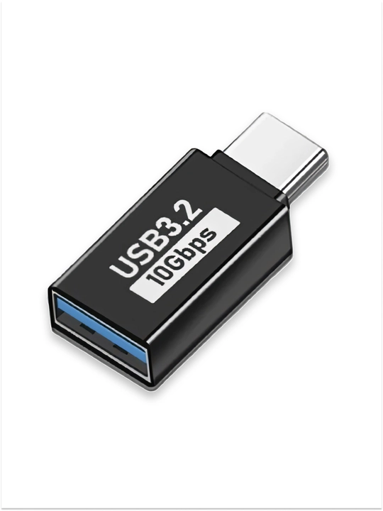USB Type-C ↔ USB-A 3.2 OTG adapter, zaryadlash va ma'lumot uzatish uchun, 10 Gbit/s