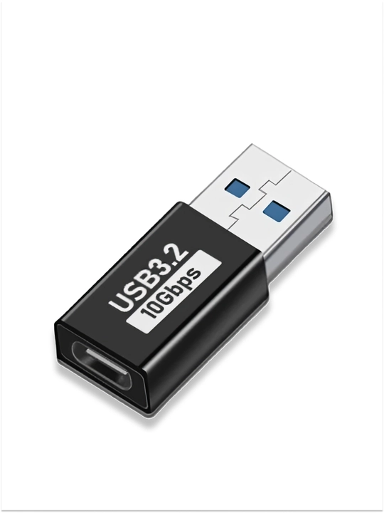 USB Type-C ↔ USB-A 3.2 OTG adapter, zaryadlash va ma'lumot uzatish uchun, 10 Gbit/s
