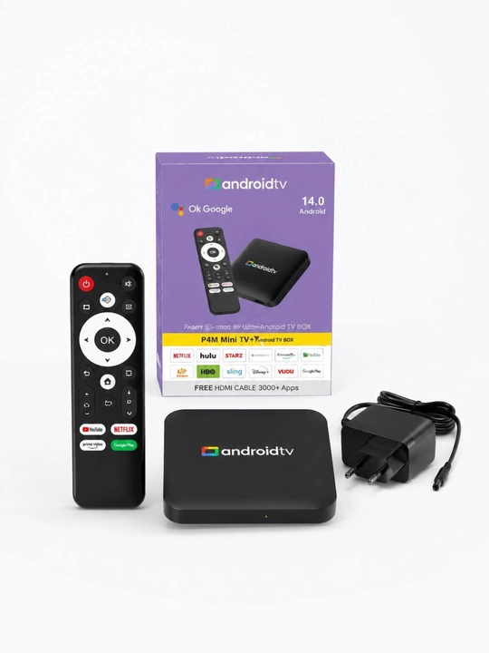 Смарт ТВ приставка P4M Mini TV+ Android 14.0, TV Box 4K Ultra HD медиаплеер