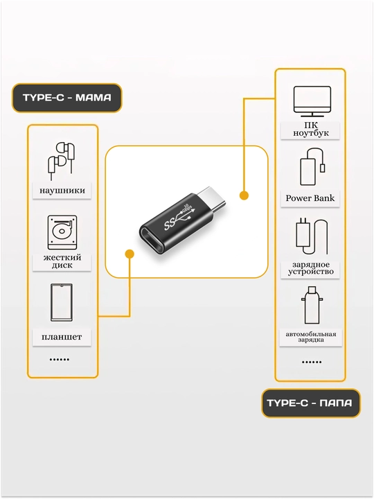 OTG adapter Type-C / Lightning / Micro USB zaryadlash va ma'lumot uzatish uchun