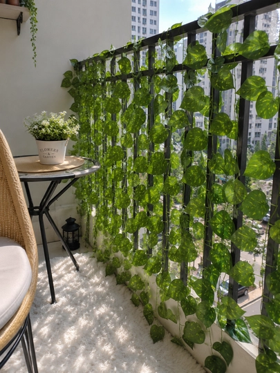 Balkon, terassa va bog' uchun sun'iy dekorativ lianalar, 12 dona