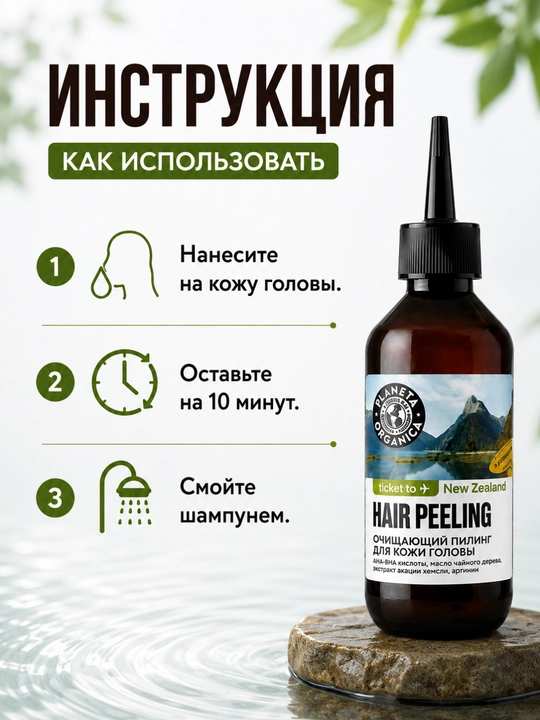 Пилинг для кожи головы Planeta Organica с AHA-BHA кислотами, 150 мл
