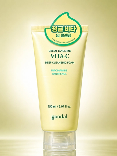 Yuzni chuqur tozalash uchun Goodal Green Tangerine Vita-C ko‘pigi, 150 ml - 