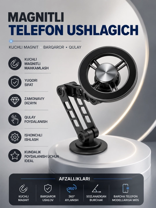 Magnitli telefon tutqichi 360° burilish - 