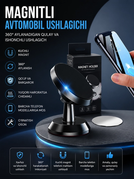 Telefon uchun magnitli tutqich 360° - 