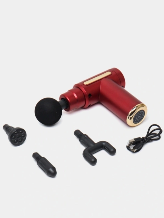 Fascial Massage Gun massaj apparati, tana uchun zarbali massaj moslamasi, 4 ta uchlik