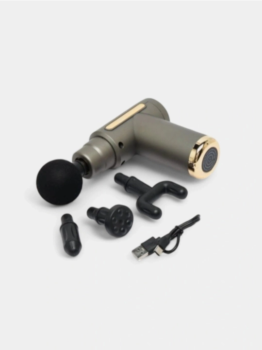 Fascial Massage Gun massaj apparati, tana uchun zarbali massaj moslamasi, 4 ta uchlik