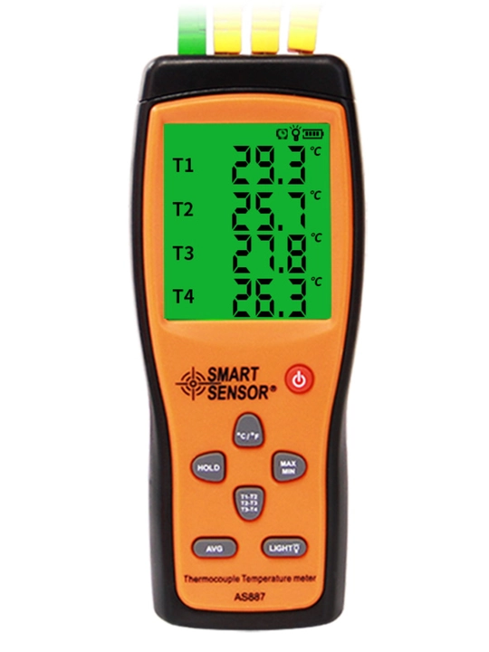 SMART SENSOR AS877 2 kanalli harorat o‘lchagich - 