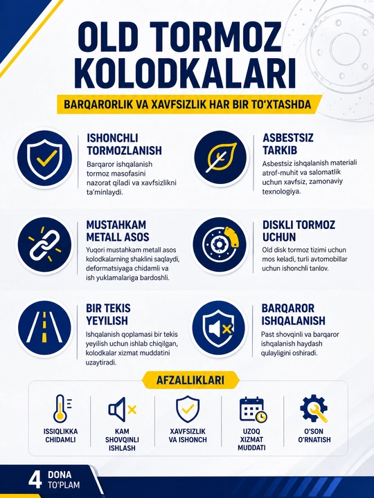 Тормозные колодки Hi-Q, передние дисковые, без асбеста, комплект для авто