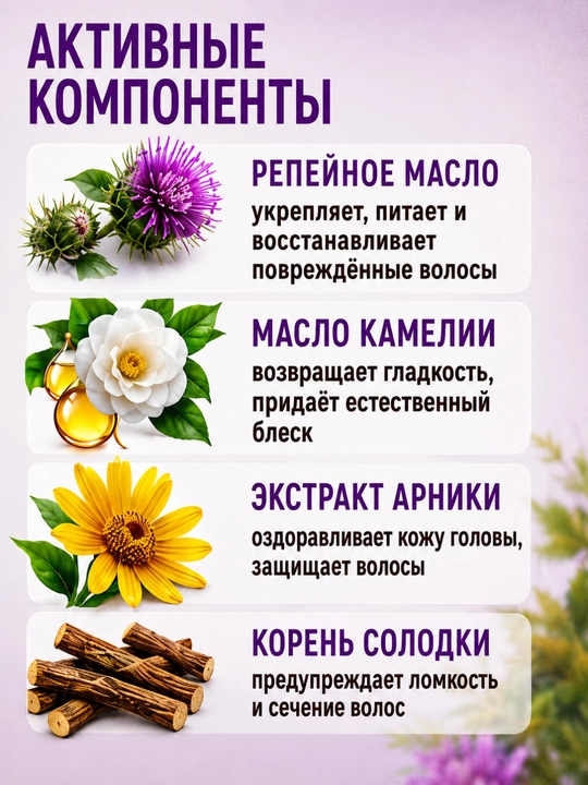 Бальзам для волос, для сухих, поврежденных, окрашенных волос, Рецепты бабушки Агафьи, 500 мл