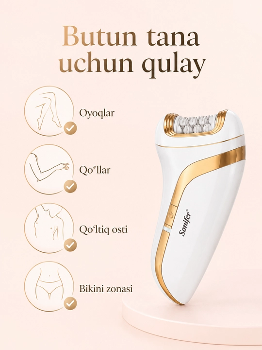 Ayollar uchun 3 ta 1 da simsiz epilyator