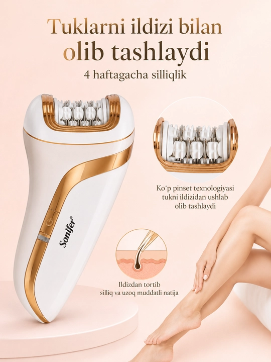 Ayollar uchun 3 ta 1 da simsiz epilyator