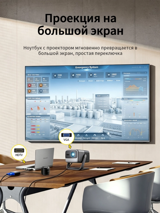 Переходник HDTV в VGA 1080P с аудио для ноутбука/проектора