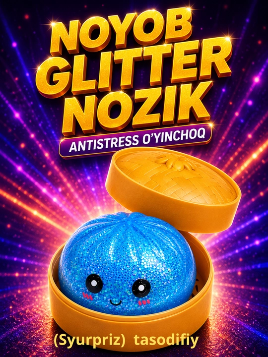 Сквиш антистресс Glitter Nozik, мягкая игрушка Squishy, случайный цвет (сюрприз) 5 см