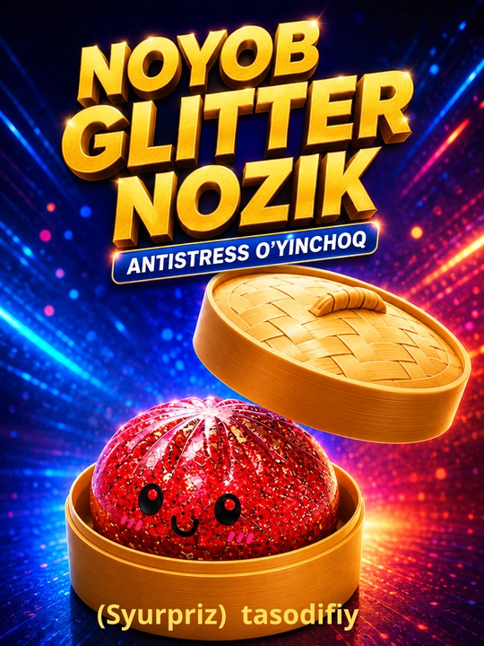 Сквиш антистресс Glitter Nozik, мягкая игрушка Squishy, случайный цвет (сюрприз) 5 см - 