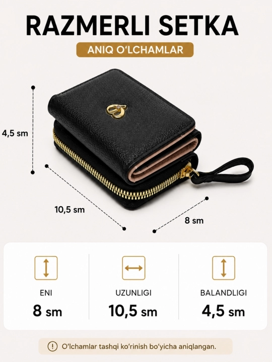 Ayollar uchun hamyon, kartholder, o‘lchami 10 cm*8cm