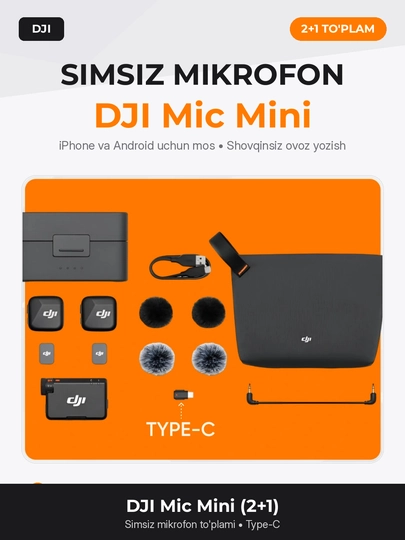 Беспроводной петличный микрофон DJI Mic Mini (2+1) 2TX+1RX+charging box, DJI Mic Mini 1+1