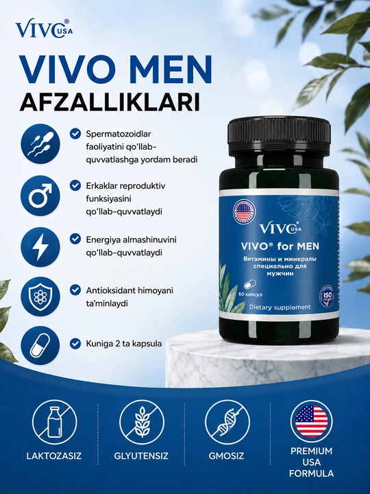 "VIVO for MEN" Erkaklar uchun vitamin-mineral kompleks