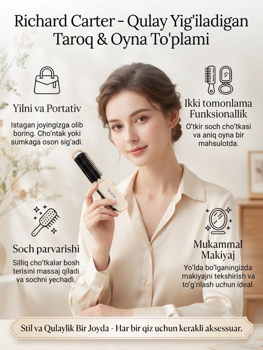 Oynali buklanadigan mini taroq