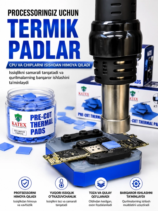 KATEX Termoqistirmalar - mikrosxemalar uchun yuqori issiqlik o‘tkazuvchan termoqistirmalar
