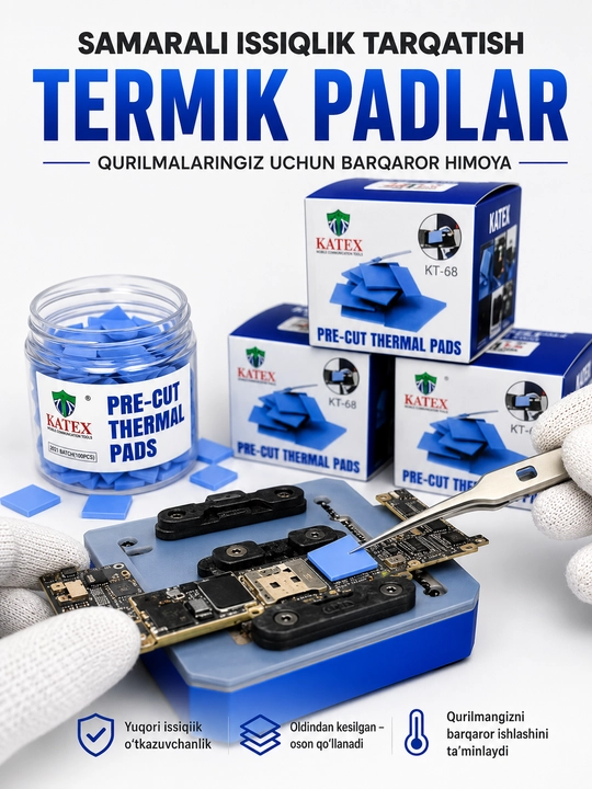 KATEX Termoqistirmalar - mikrosxemalar uchun yuqori issiqlik o‘tkazuvchan termoqistirmalar