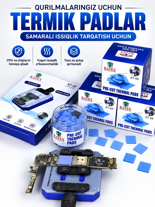 KATEX Termoqistirmalar - mikrosxemalar uchun yuqori issiqlik o‘tkazuvchan termoqistirmalar