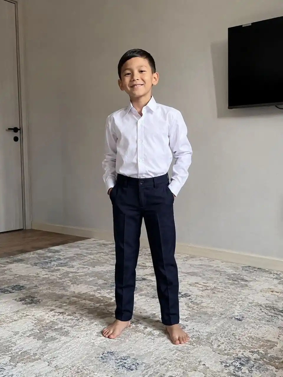 Sifatli o‘g‘il bolalar uchun maktab shimlari 7–12 yosh, klassik, 1–6-sinflar uchun