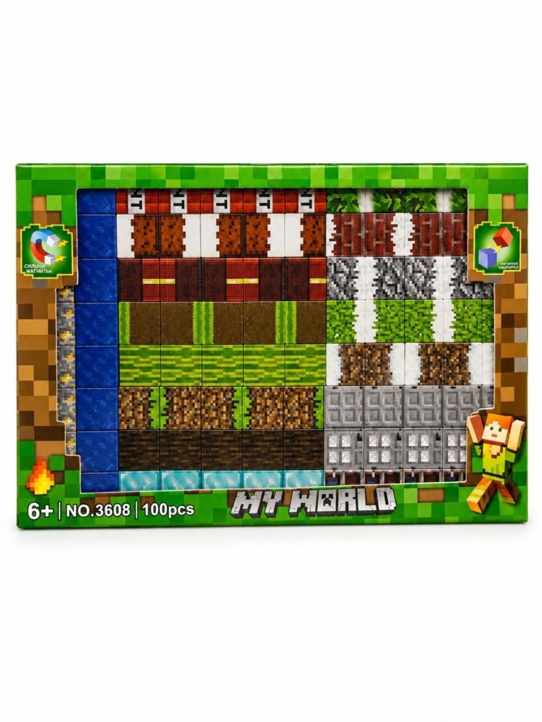 Minecraft magnit konstruktsiya to'plami, magnit kublar, bolalar uchun ta'limiy o'yin