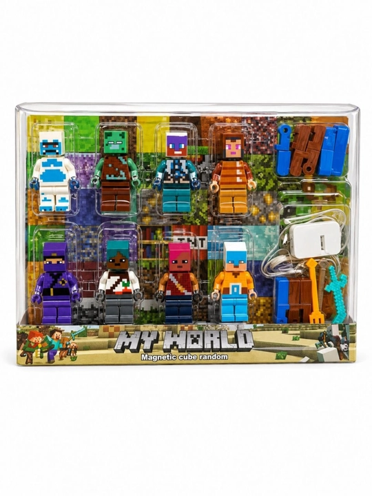 Minecraft магнитный конструктор, магнитные кубики, развивающая игра для детей