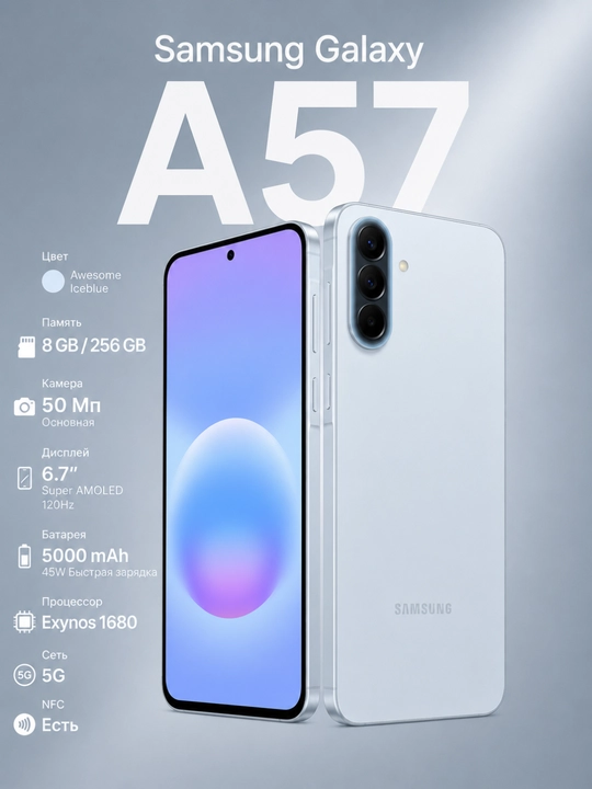 Samsung Galaxy A57 5G 8/256GB Smartfon AMOLED 120Hz NFC - 