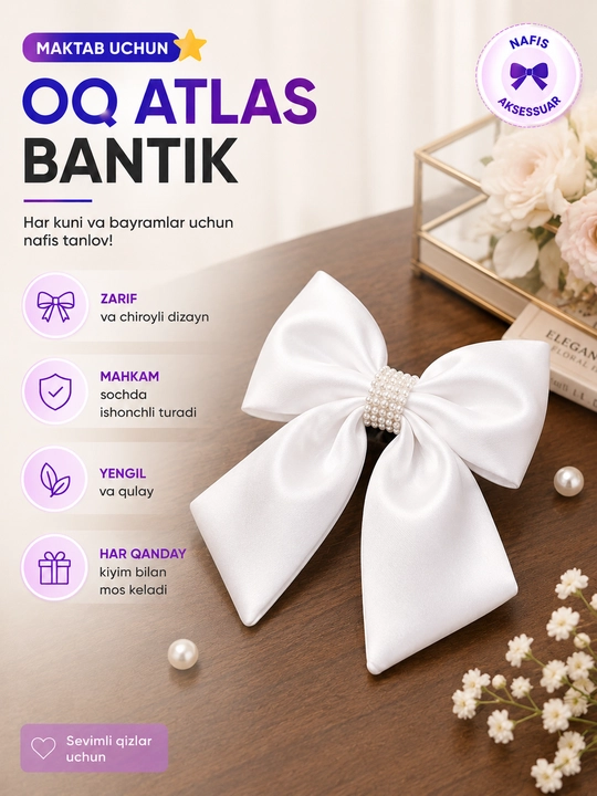 Qizlar uchun bant, to‘g‘nog‘ichlar, soch uchun bantlar